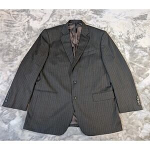 Brooks Brothers Madison 1818 Estrato Trabaldo Togna Black Pinstripe Blazer 44R